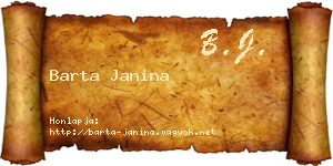 Barta Janina névjegykártya