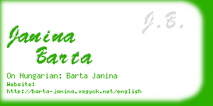 janina barta business card
